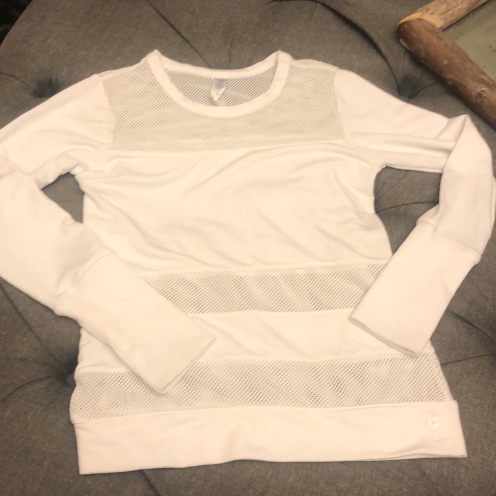 Girls white active wear top